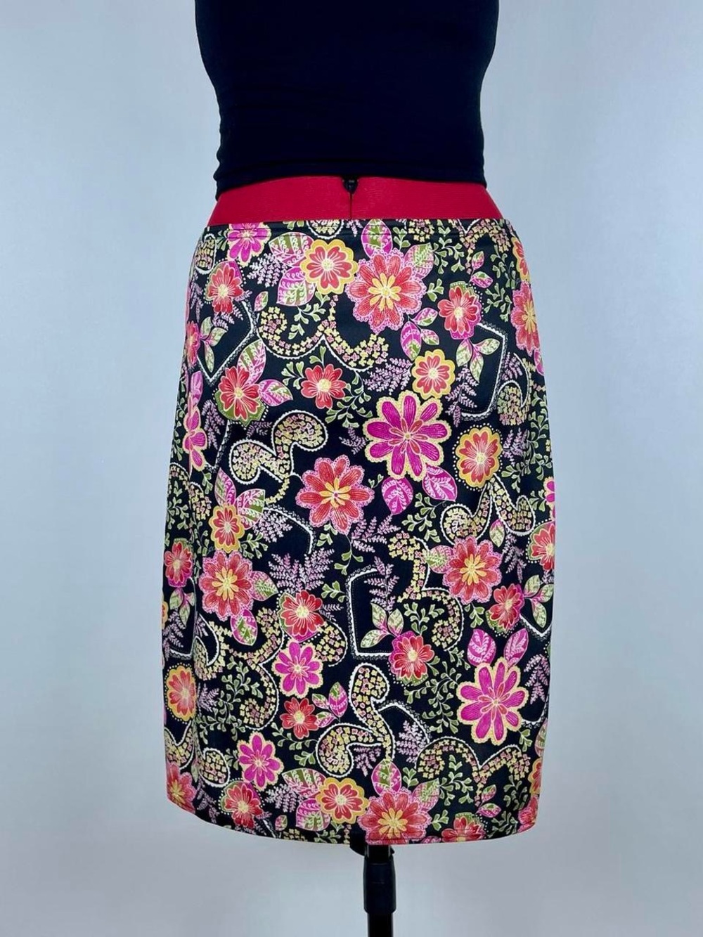 90s Y2K Vintage Floral and Paisley Midi Skirt
